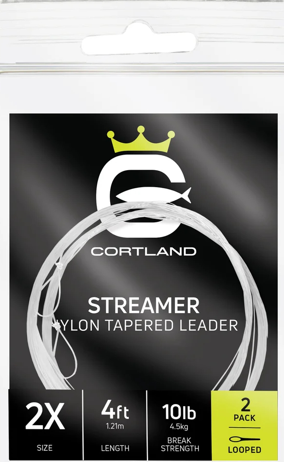 P-24057_Cortland_Streamer_LEader_4ft_ Cortland Streamer Tapered Leader Short Vorfach 4 ft. 2er Pack