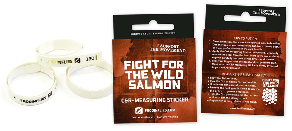 Frödin Flies Wild Salmon C&R Measuring Rod Sticker white