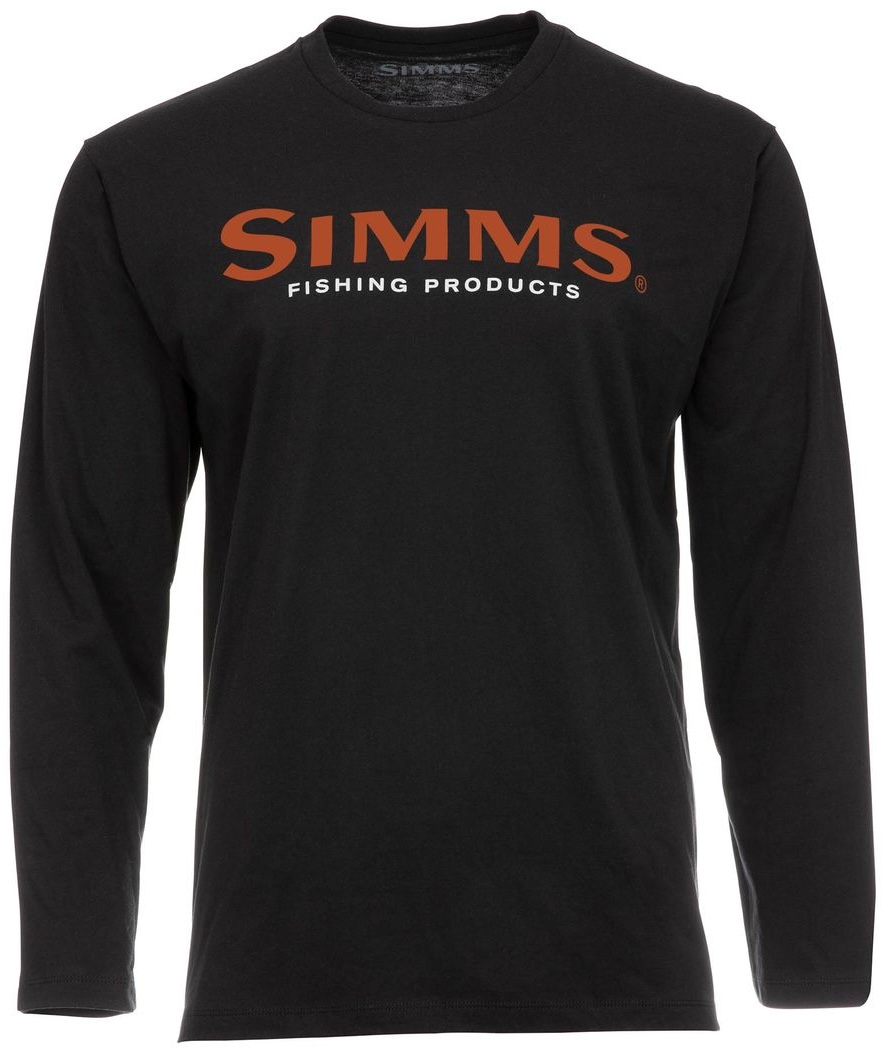 Simms Logo Shirt LS black orange logo