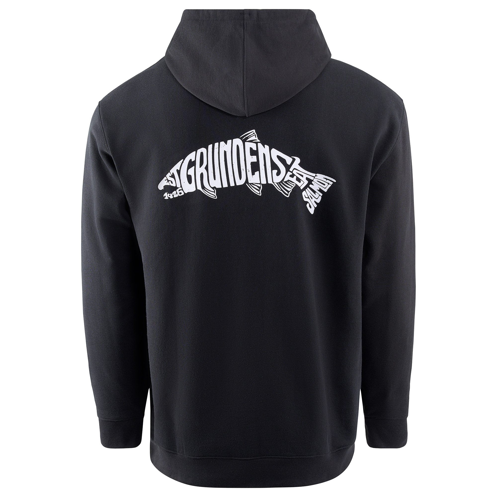 Grundéns Eat Your Words DWR HD Hoodie Black Salmon Graphic