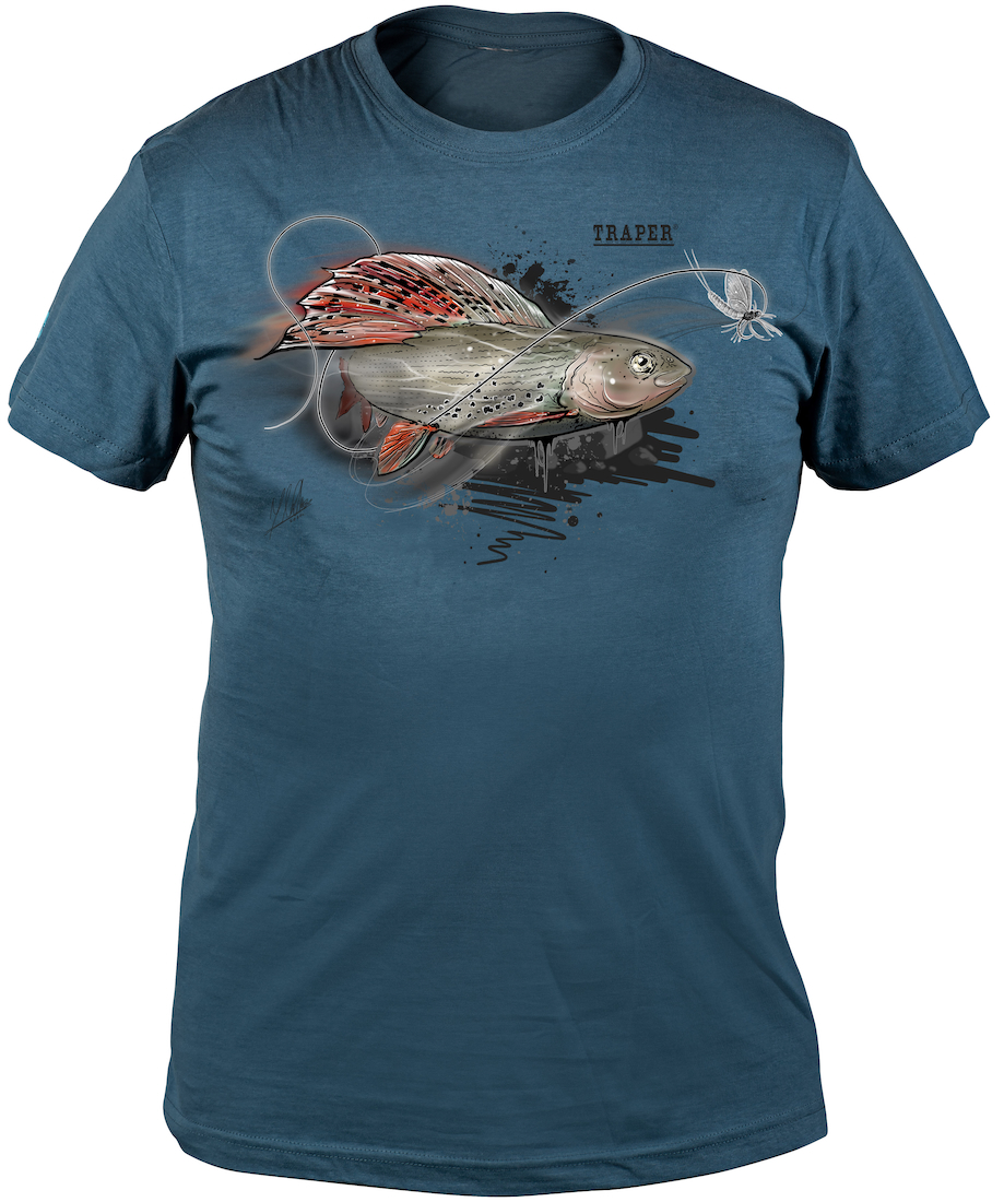 Traper Art T-Shirt Grayling denim