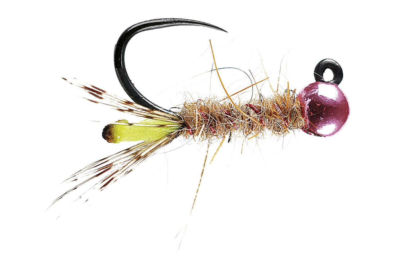 Soldarini Tungsten Jig Nymphe - Metallic Pink Bead Caddis