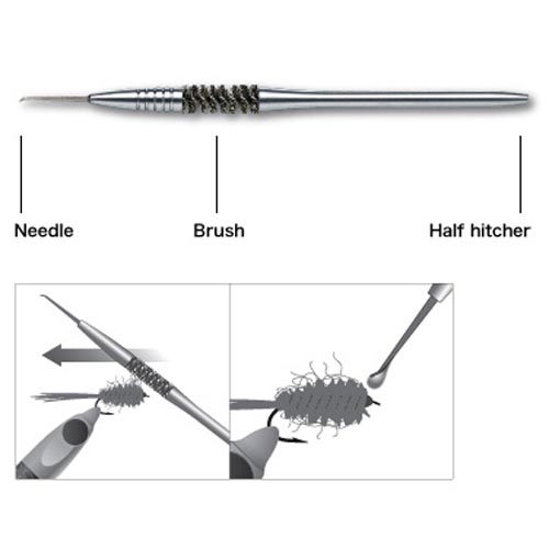 C&F Design CFT-70 3-in-1 Dubbing Brush incl. Needle and Half-Hitch tool