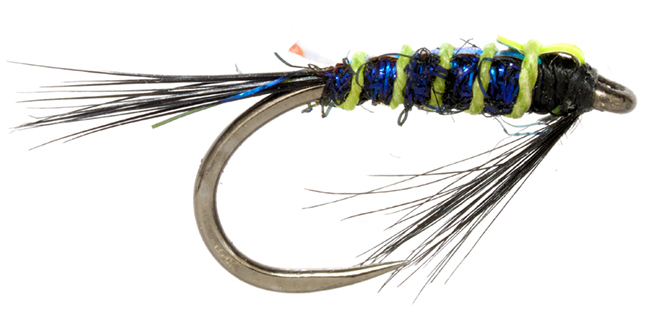 P-26909_Fulling_Mill_Crosntins_Diawl_Tungsten_Trigger-Chartreuse_ Fulling Mill Croston's Diawl Tungsten Trigger UV Black Chartreuse