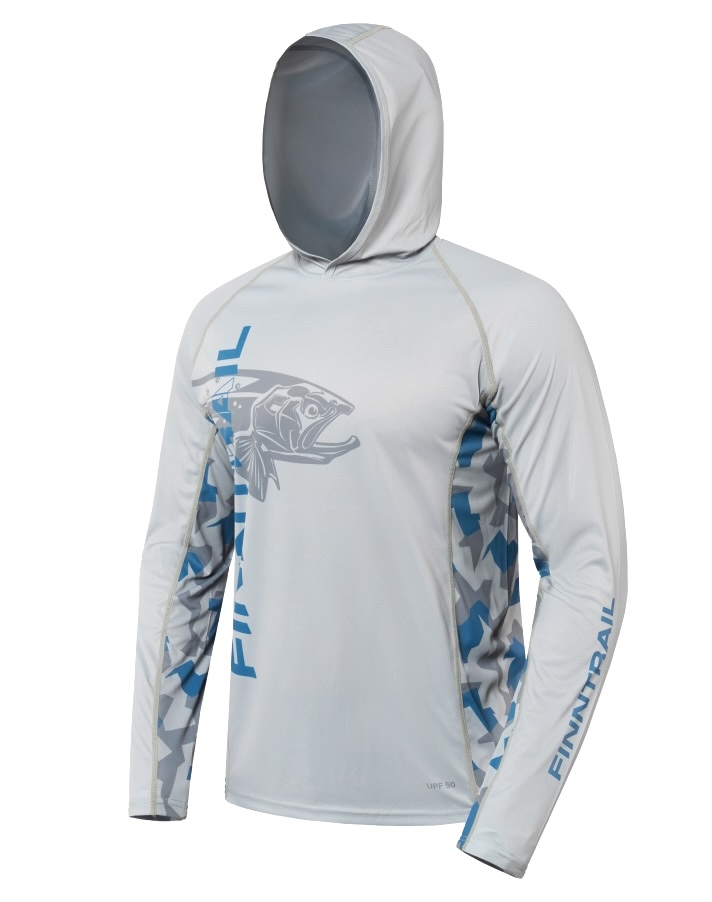 Finntrail Sunhoody Wave Big Fish grey Sun Protection UPF 50+
