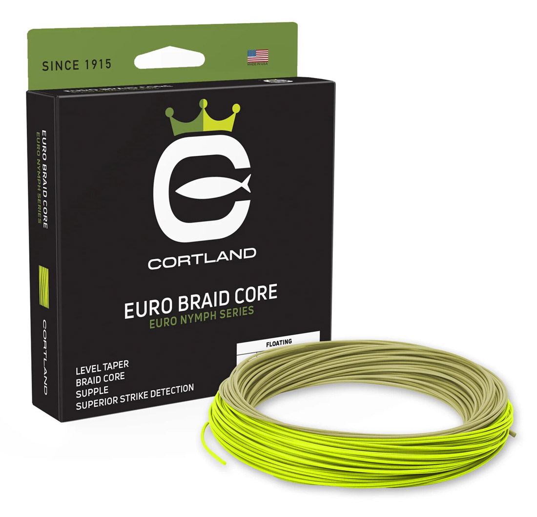 Cortland_Euro_Nymph_Braid_Core_Fly_Line_1 Cortland Euro Nymph Flyline Braid Core .022'' - Level SageGreen/Chartreuse