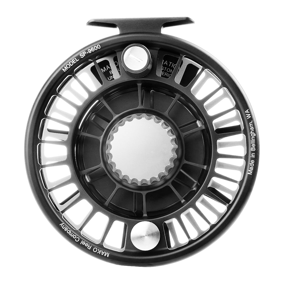 Mako Reel matte platinum on black Model 9600B