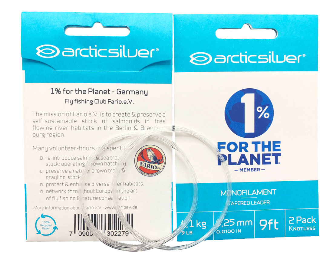 MN-TaperedLeader5 ArcticSilver Tapered Leader Monofil 9 ft. 2-Pack