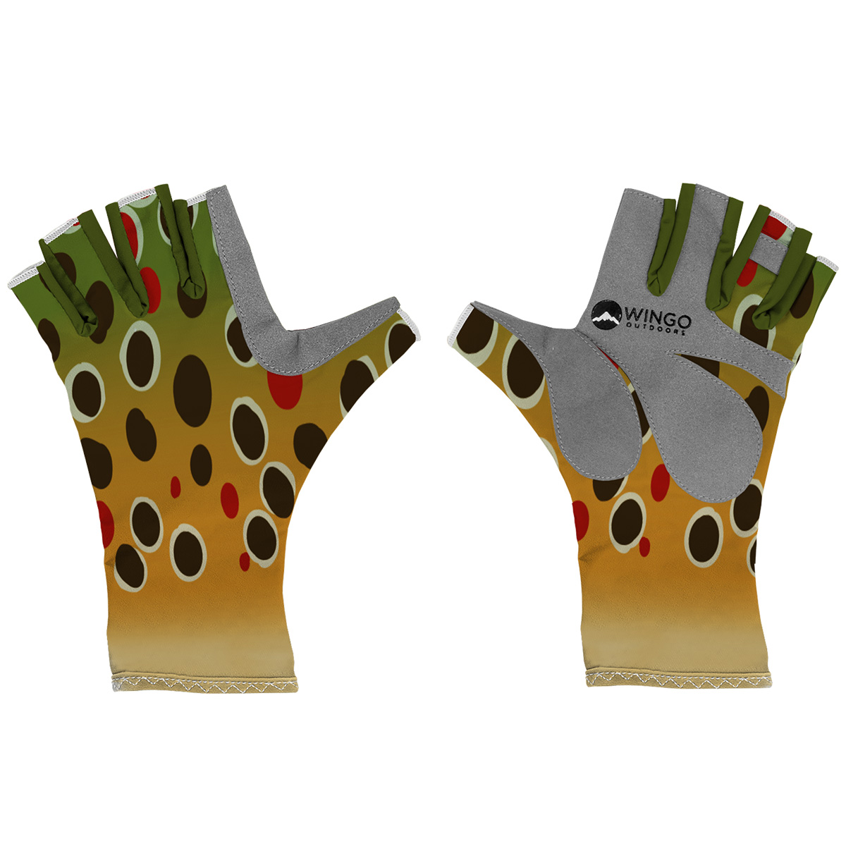 Wingo Fish Skin Sun Glove Brown Trout