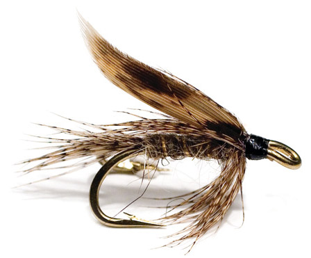 Unique Flies Double Hook Wet Fly - March Brown Grey