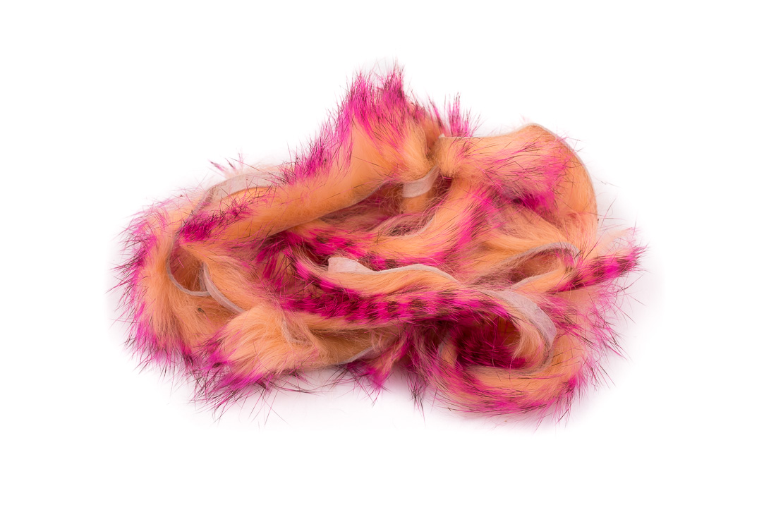 hot pink / brown over peach