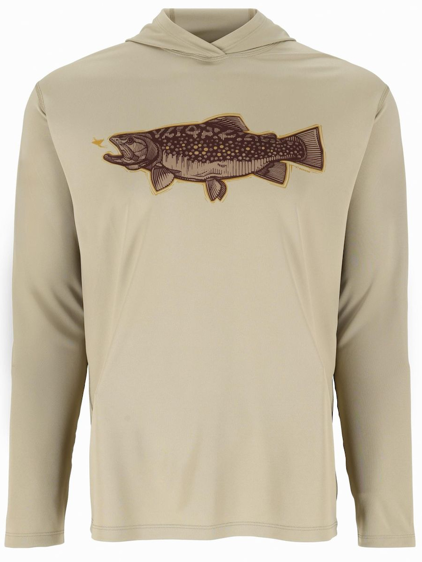 Simms Tech Hoody - Artist Series UV-Schutz Long Sleeve Hoody Stone Trout Fly