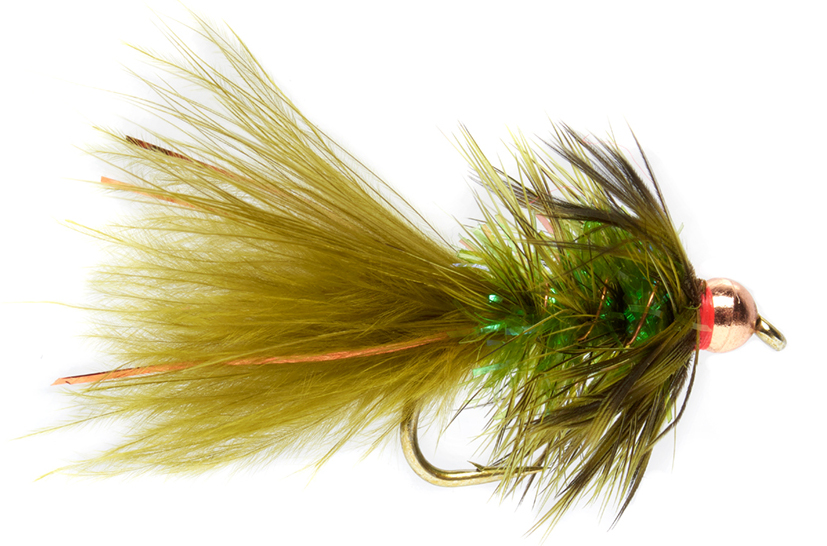 Fulling Mill Streamer - Shimmer Bugger Olive & Grizzly