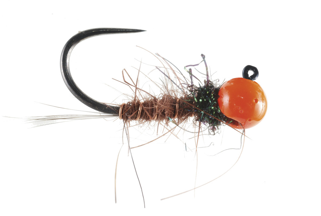 P-21324_Soldarini_Spctra46_Orange_Bead_jig Soldarini Tungsten Jig Nymphe - Spectra 46 & Rusty Orange Bead