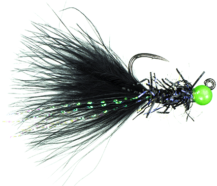 P-27058_MFC_Chans_Straggle_Leech_Black_Chartreuse_Bead_ MFC Chan's Straggle Leech Black & Chartreuse Bead Barbless #10