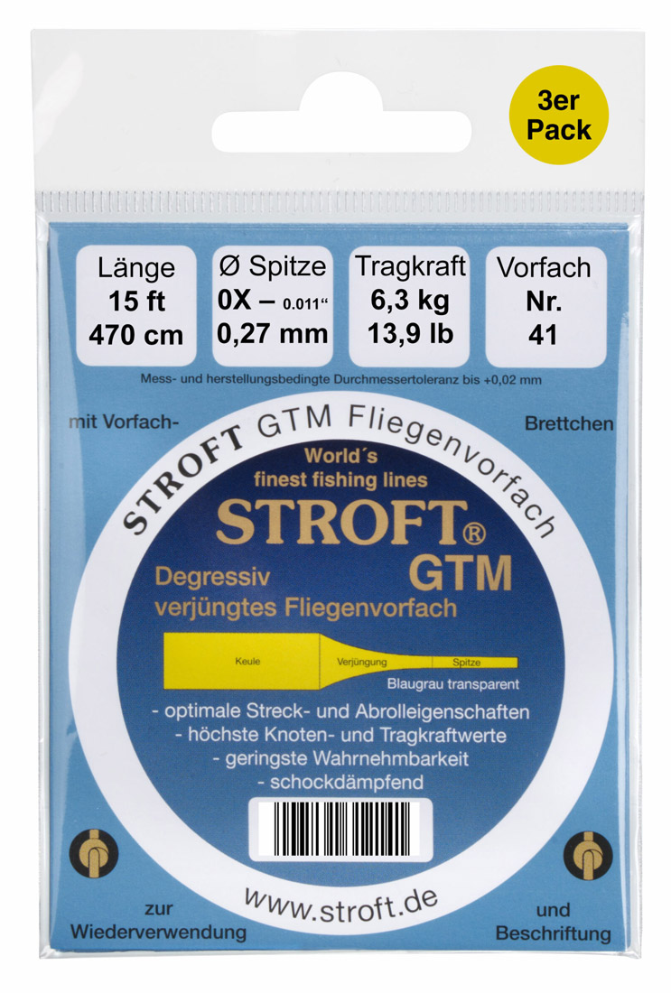 Stroft_3er_Pack_15_ft_Titel_1 Stroft GTM Tapered Leader 15 ft 3-Pack