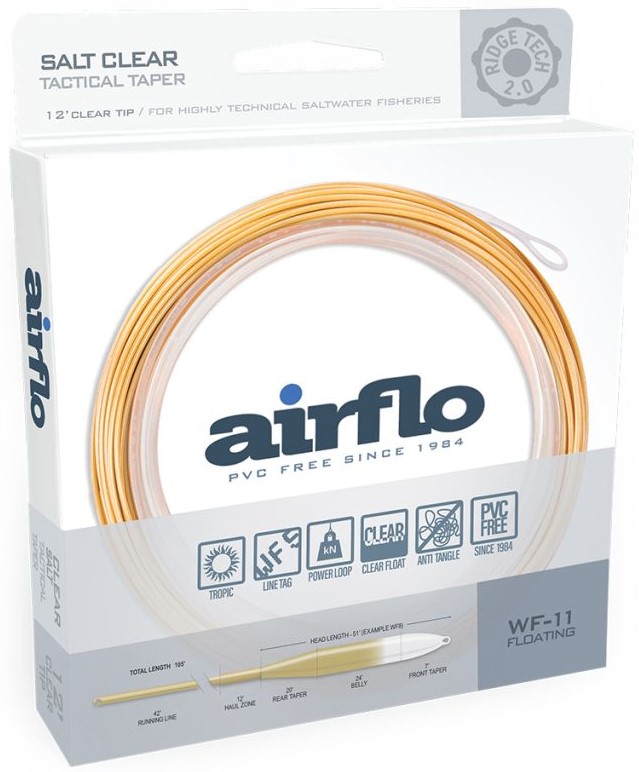 Airflo Ridge 2.0 Flats Universal - 12 ft Clear Tip Power Core Floating Tropical Saltwater