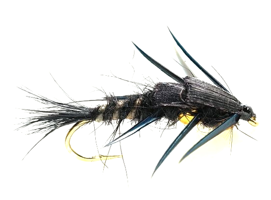 Fulling Mill Golden Nugget Stonefly Creeper Black #10