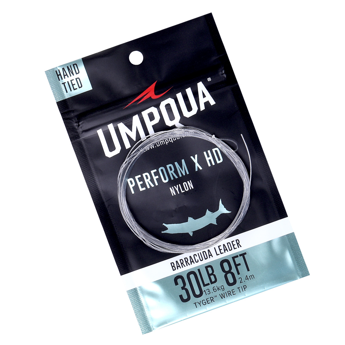Umpqua Perform X HD Barracuda Nylon Leader with Tyger Wire Tip 8 ft - 30 lb Umpqua Perform X HD Barracuda Nylon Leader with Tyger Wire Tip 8 ft - 30 lb