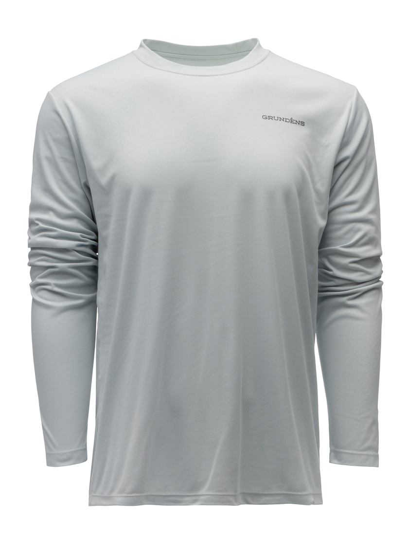 Grundéns Logo Anchor LS Tech Tee UPF 50+ Sun Protection Shirt grey mist