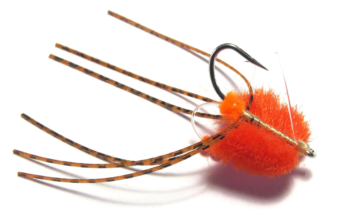 h2o_rolling_bead_box_crab_orange Fishient H2O Saltwater Fly - Rolling Bead Box Crab orange