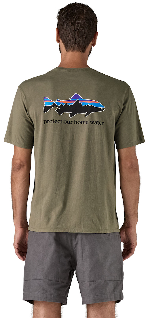Patagonia M's Home Water Trout Organic T-Shirt  RVGN - River Rock Green