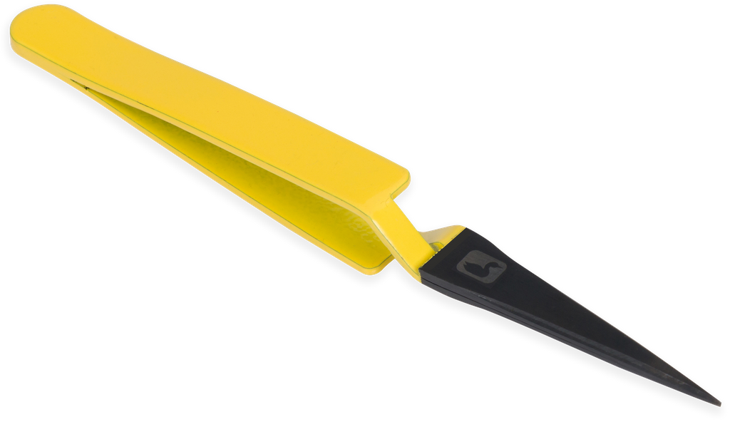 Loon Mini Straight D-Loop Tweezer - Yellow