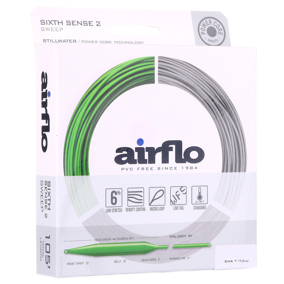 Airflo Sixth Sense 2 - Sweep - Fishfinder Sink 7 - Sink 5 Fly Line  Black