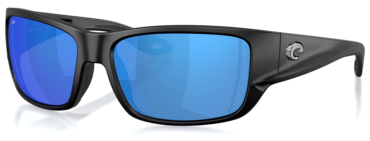 Costa Kids Polarised Glasses Schoolie Matte Black Blue Mirror 580P