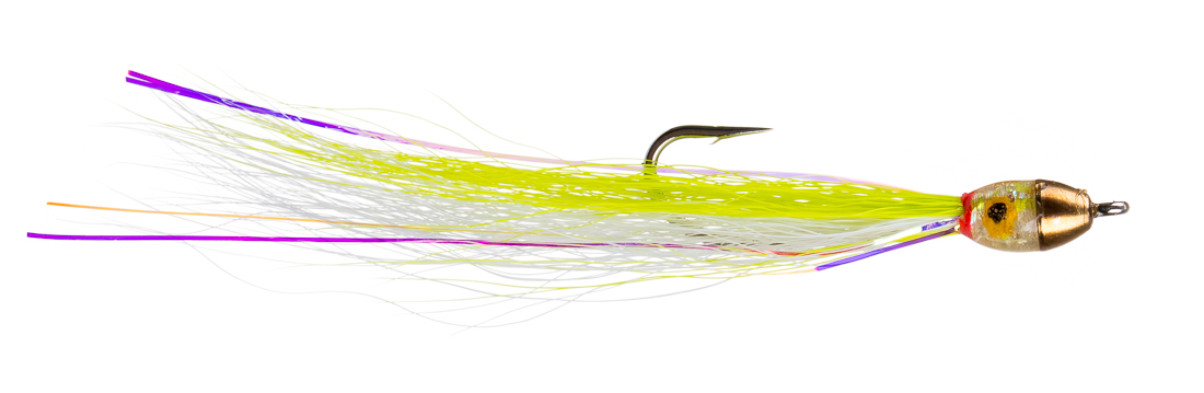 jiggy-fly Guideline Streamer - Jiggy Fly Chartreuse / White