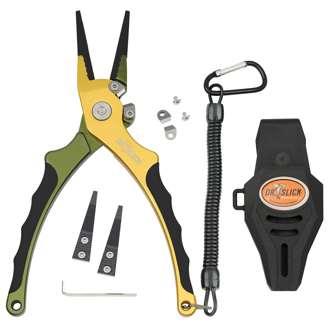 Dr. Slick Monsoon Plier 8,5'' Alu Frame Tungsten Carbide Cutters green & gold