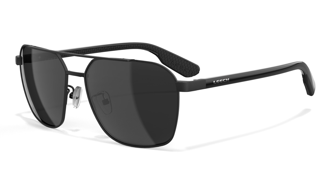 Leech Falcon Black Polarized Glasses (Smoke)