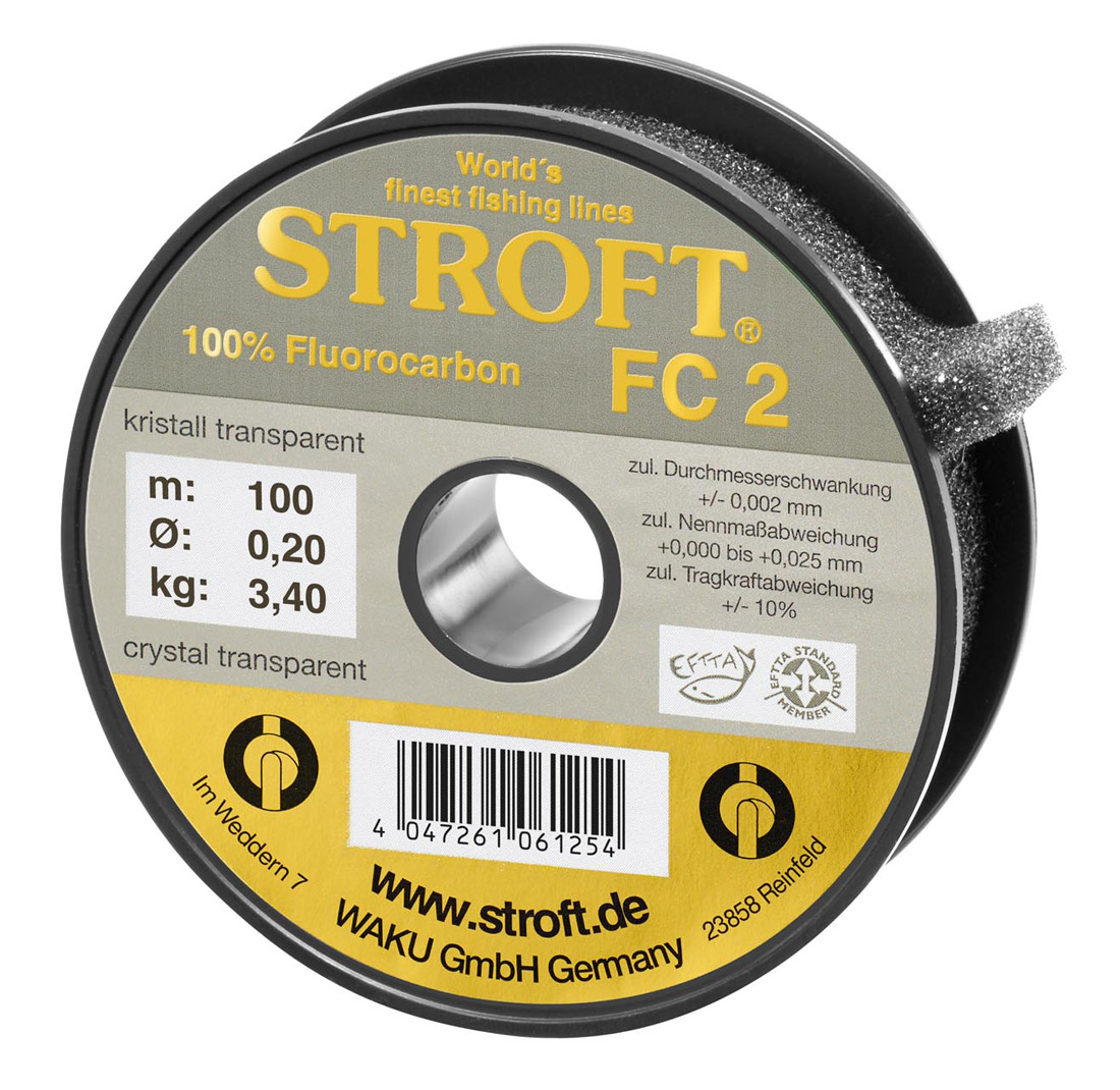 Stroft_FC2_100m_Spule_Titel Stroft FC2 Fluorocarbon Tippet Material 100 m/spool
