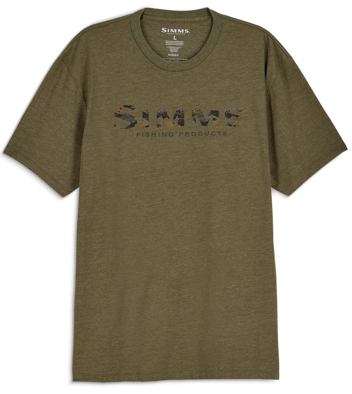 Simms Shroud Fill Logo T-Shirt Military Heather