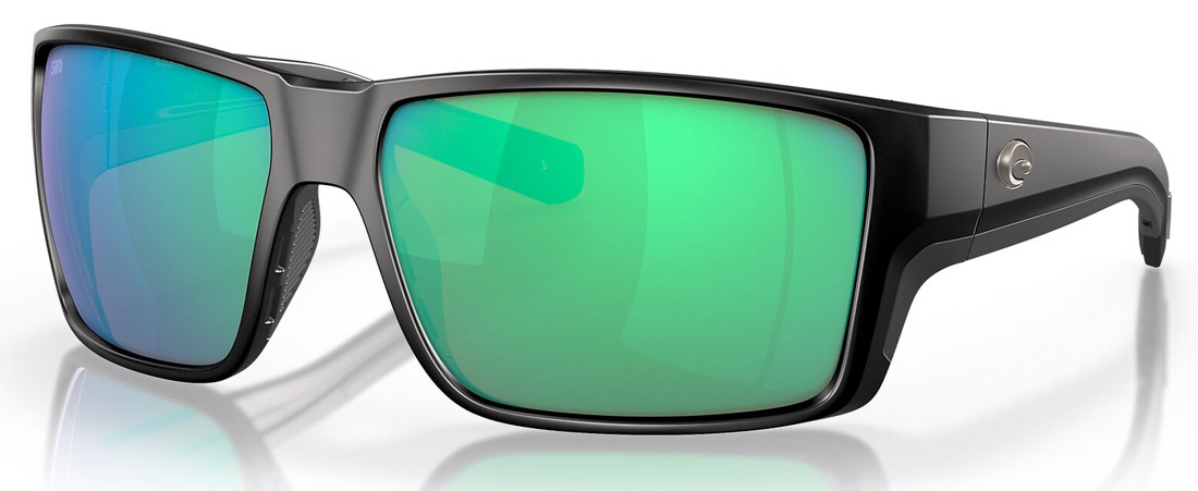 Costa_Reefton_Pro_Matte_Black_green_mirror_1 Costa Polarized Glasses Reefton Pro - Matte Black (Green Mirror 580G)