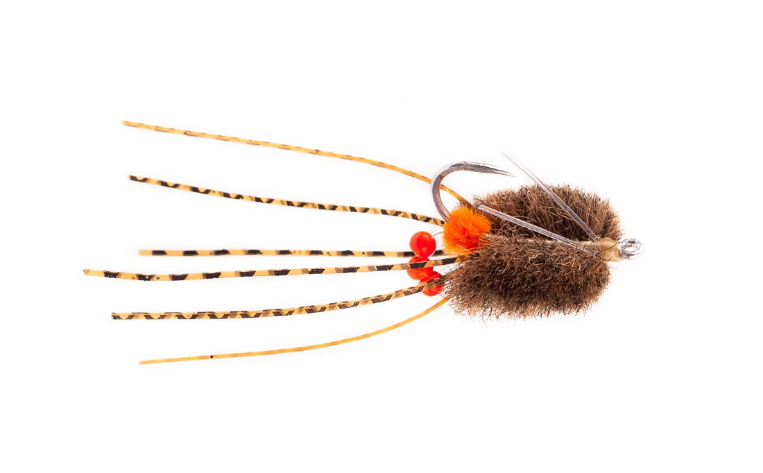 H2O Saltwater Fly - Rolling Bead Box Crab brown