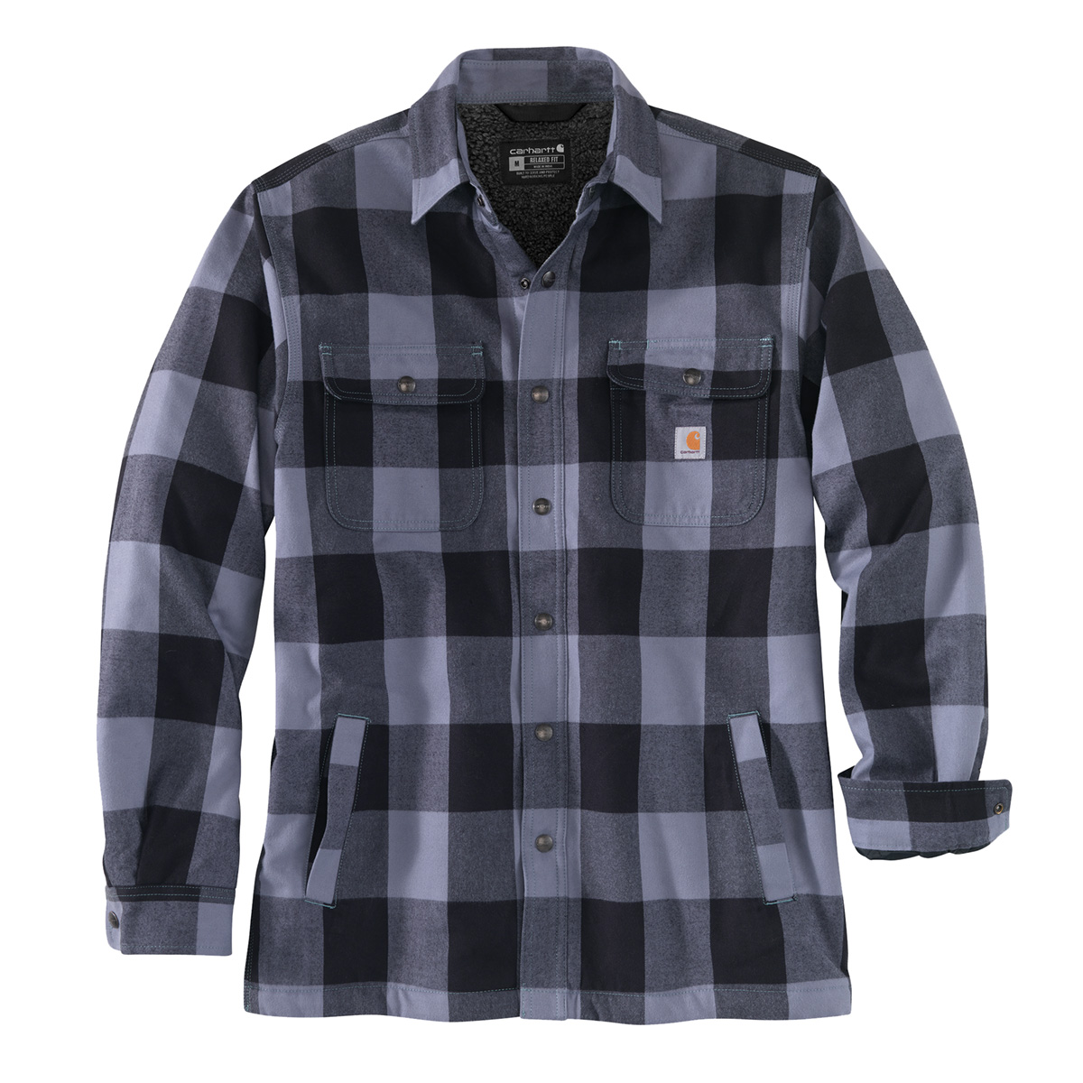 Carhartt Hubbard Sherpa Line Shirt Jacket Hemdjacke folkstone gray