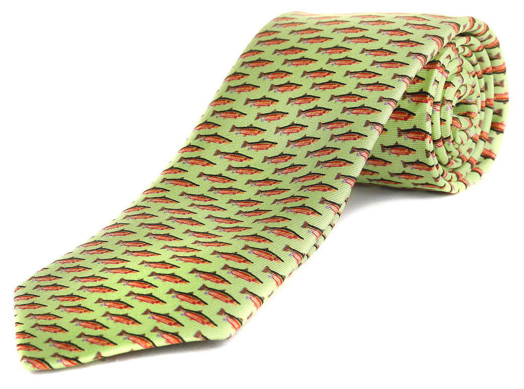 Winston Trout School Silk Tie light green