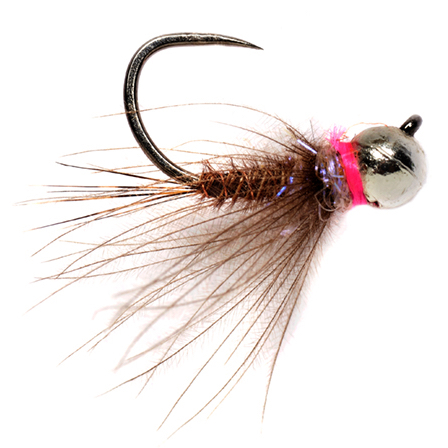 P-21104_Fulling_Mill_CDC_Pink_Phesant_Tail Fulling Mill Nymph - CDC Hot Spot Pheasant Tail Jig Pink Barbless