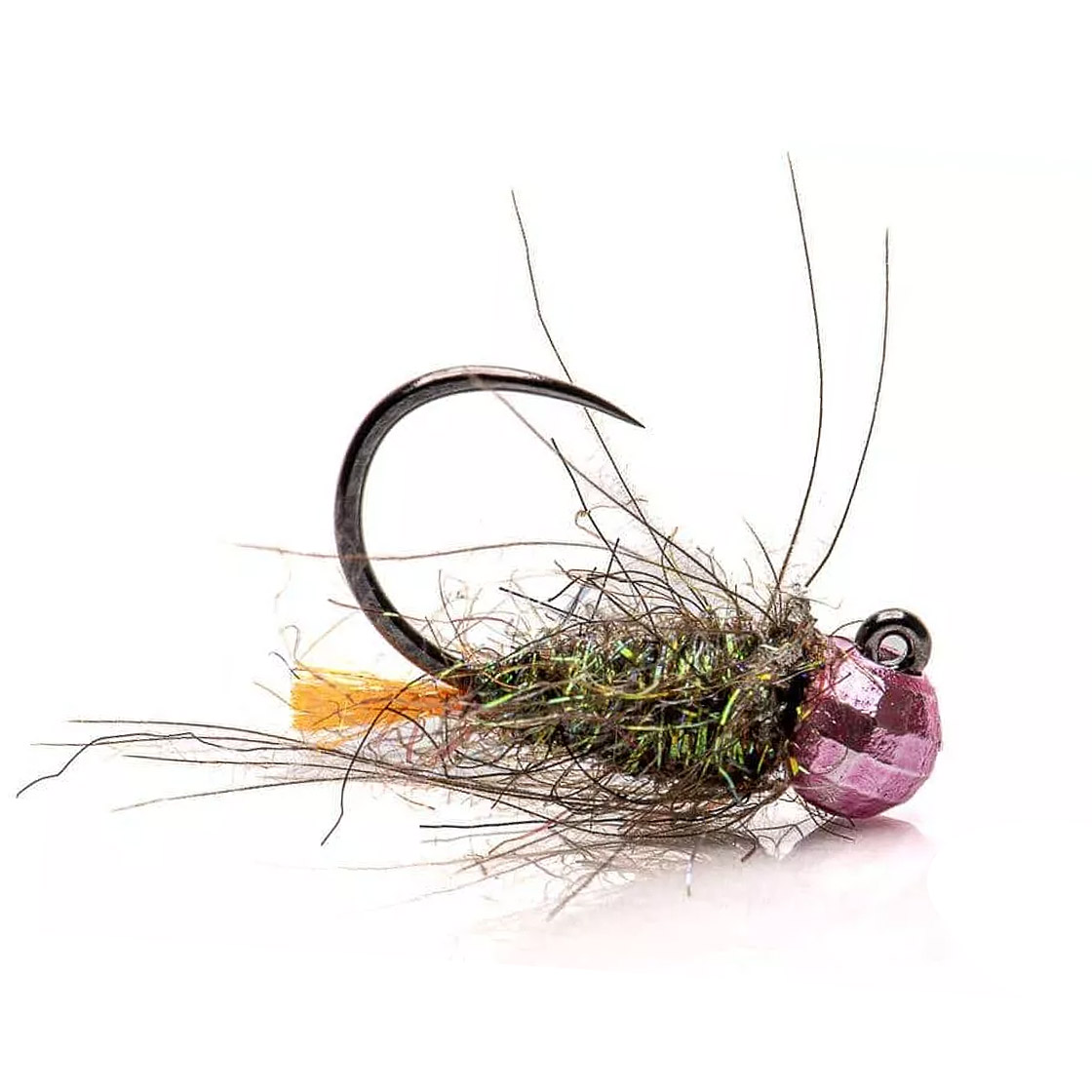 Superflies Tungsten Nymph Orange Tag Jig Light Pink Bead
