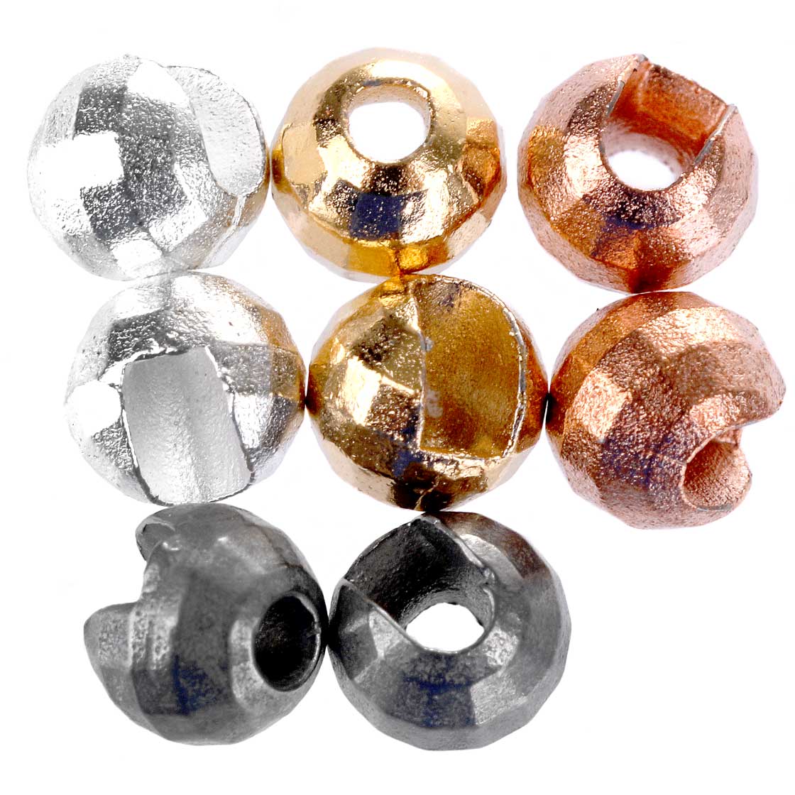 Hanak Tungsten Beads Diamond+ facetted slotted beads 20pc