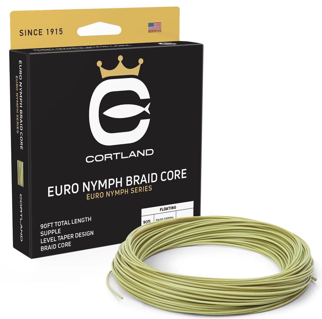 Cortland Euro Nymph Braid Core Level Fly Line sage green