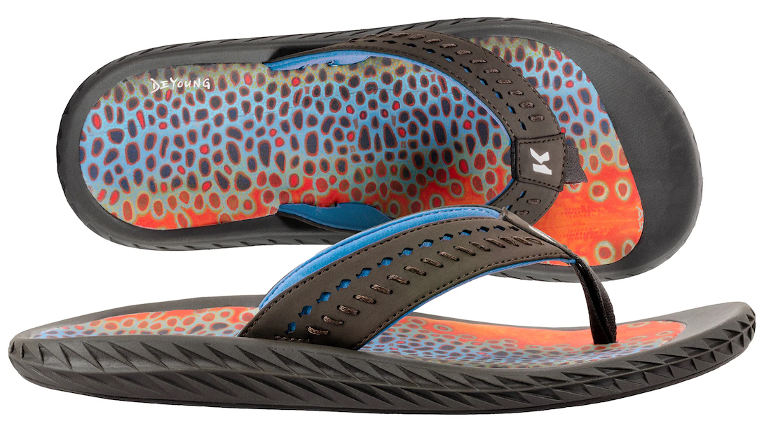 Korkers Fish Flip Flop Sandal Browntrout Korkers Fish Flip Flop Sandal Browntrout