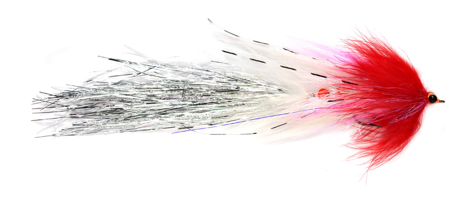 fulling_mill_articulated_whistler_red_white Fulling Mill Streamer - Articulated Whistler red & white