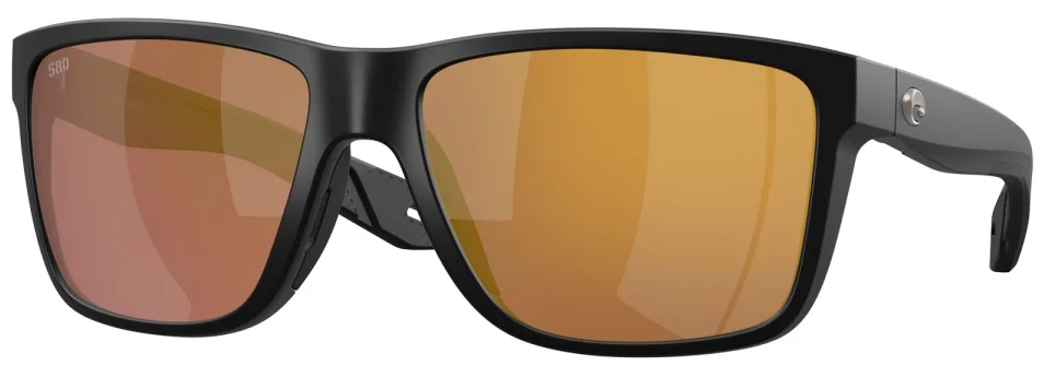 P-28582_Costa_Polarisationsbrille_Matte_Black_580G_Gold_Mirror_ Costa Polarized Glasses Broadbill II Matte Black (Gold Mirror 580G)
