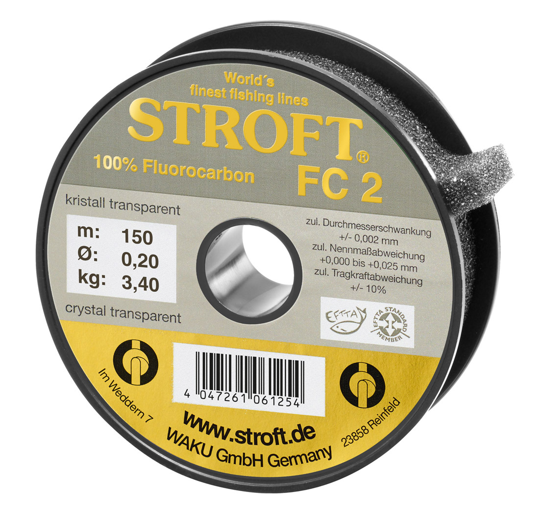 Stroft_FC2_150m_Spule_Titel Stroft FC2 Fluorocarbon Tippet Material 150 m/spool