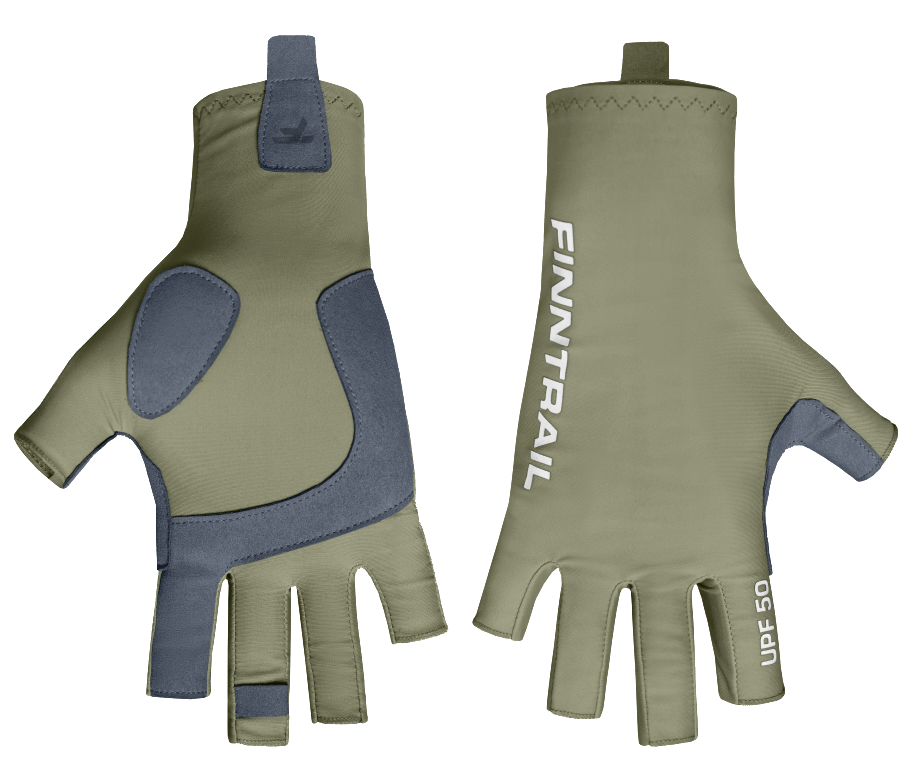 Finntrail Sun Fishing Gloves Wave khaki Sun Protection UPF 50+
