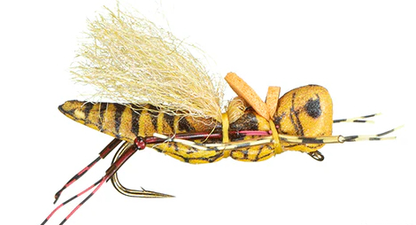 MFC KK's Henneberry Hopper Yellow Dry Fly Barbless #10