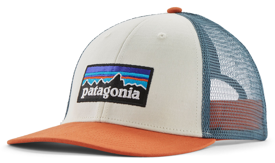 Patagonia P-6 Logo LoPro Trucker Hat Cap WHRL - White Redtail Rust