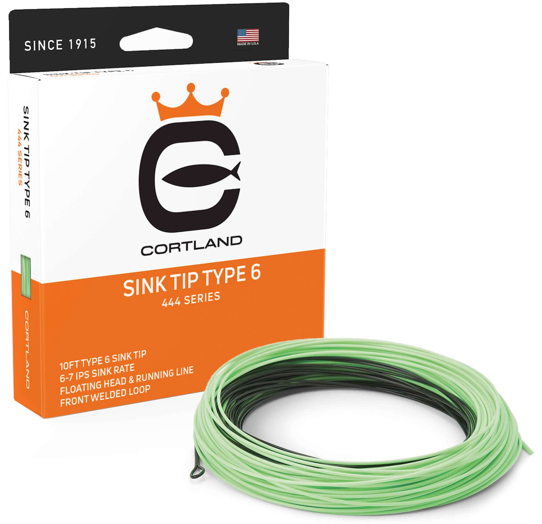 P-28524_Cortland_444_Floating_Sink_Tip_Sink6_ Cortland 444 Floating - Sink Tip Flyline Type 6 Black / Mint Green fly line